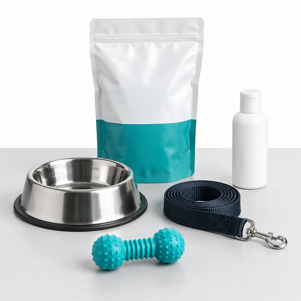 Illustrative pet supply product assortment